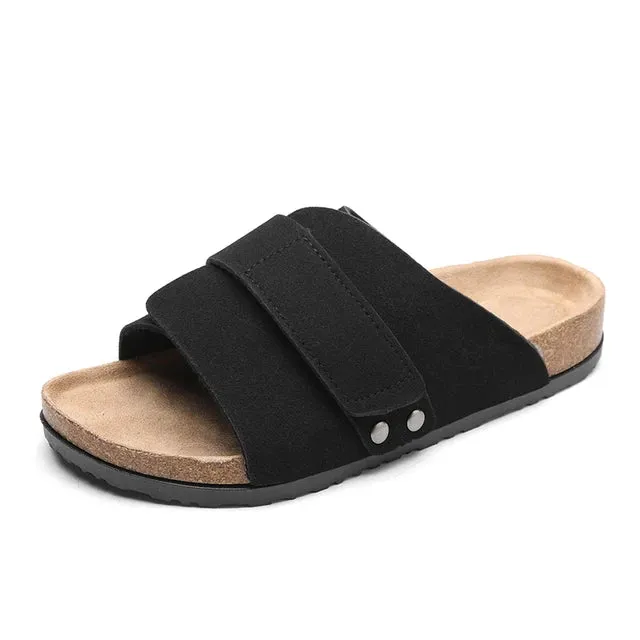 Vintage Suede Solid Slip-On Sandals