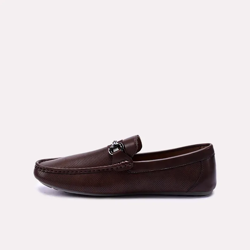 Wallace Brown Perforated Horsebit Loafers 0130857