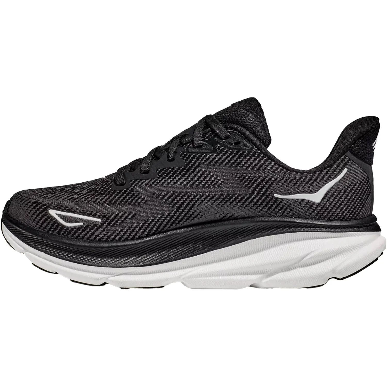 Women's Hoka Clifton 9 Black/White Mesh