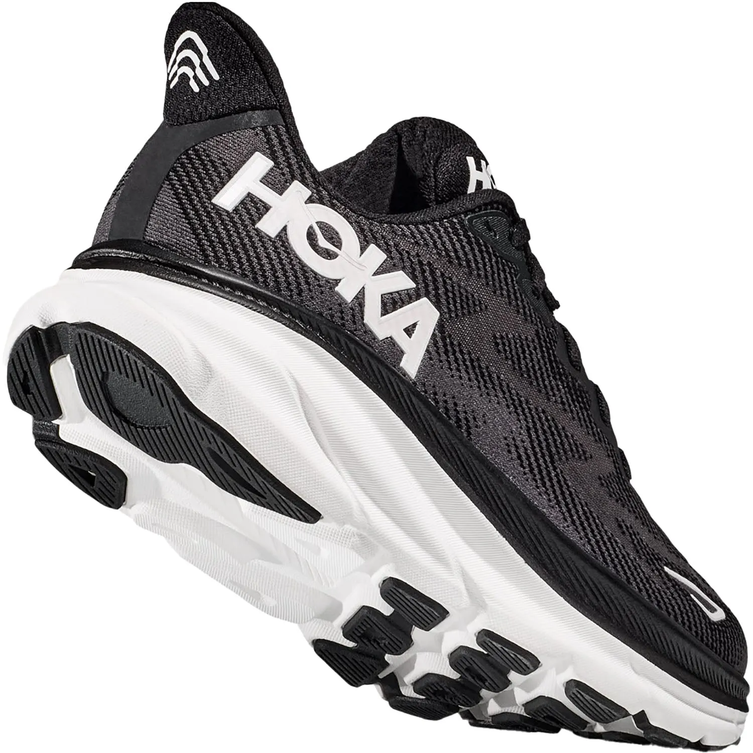 Women's Hoka Clifton 9 Black/White Mesh