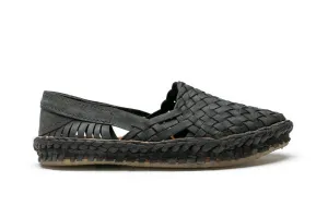 Women's Woven Flat in Charcoal by Mohinders