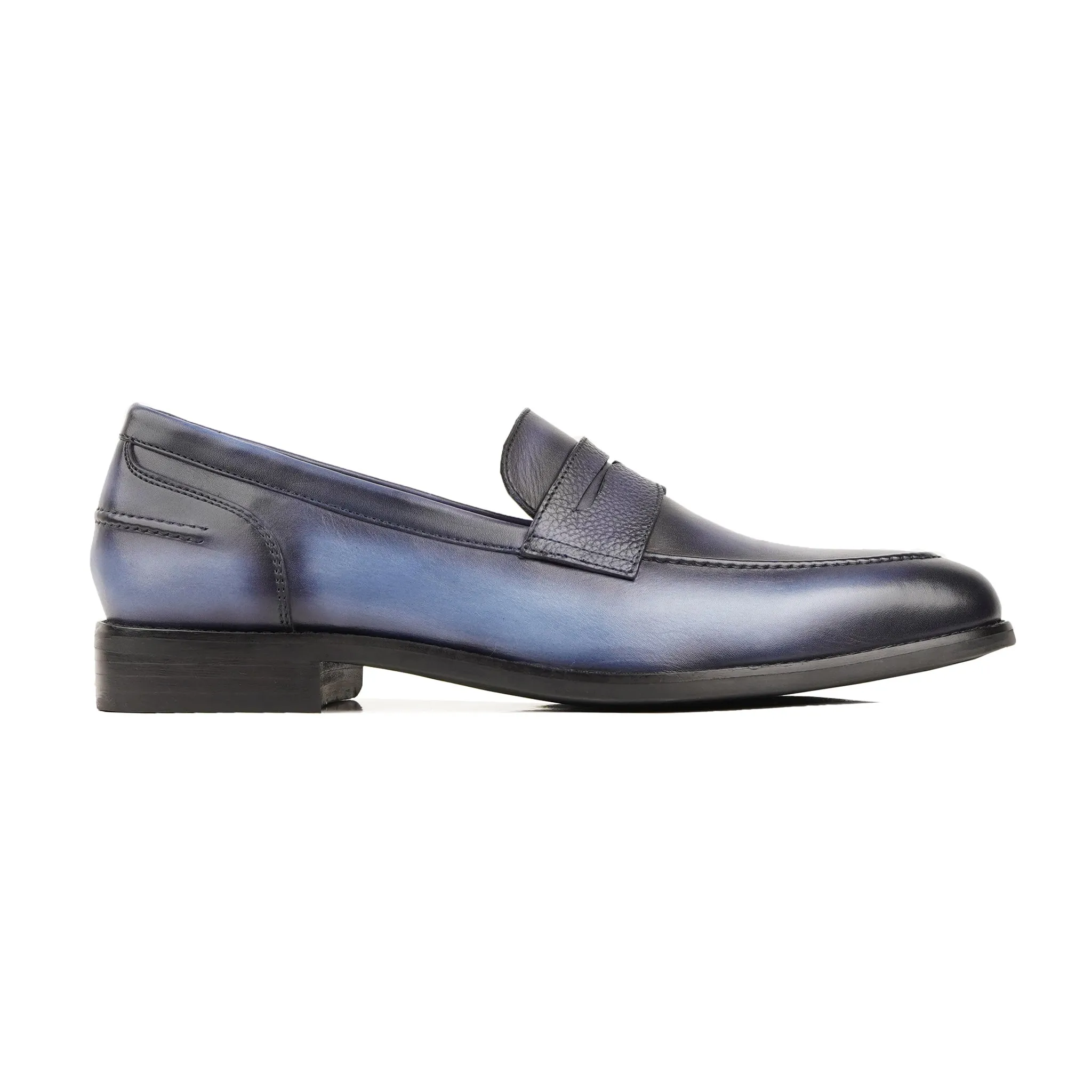 Yasa - Men's Burnished Blue Calf Leather Loafer