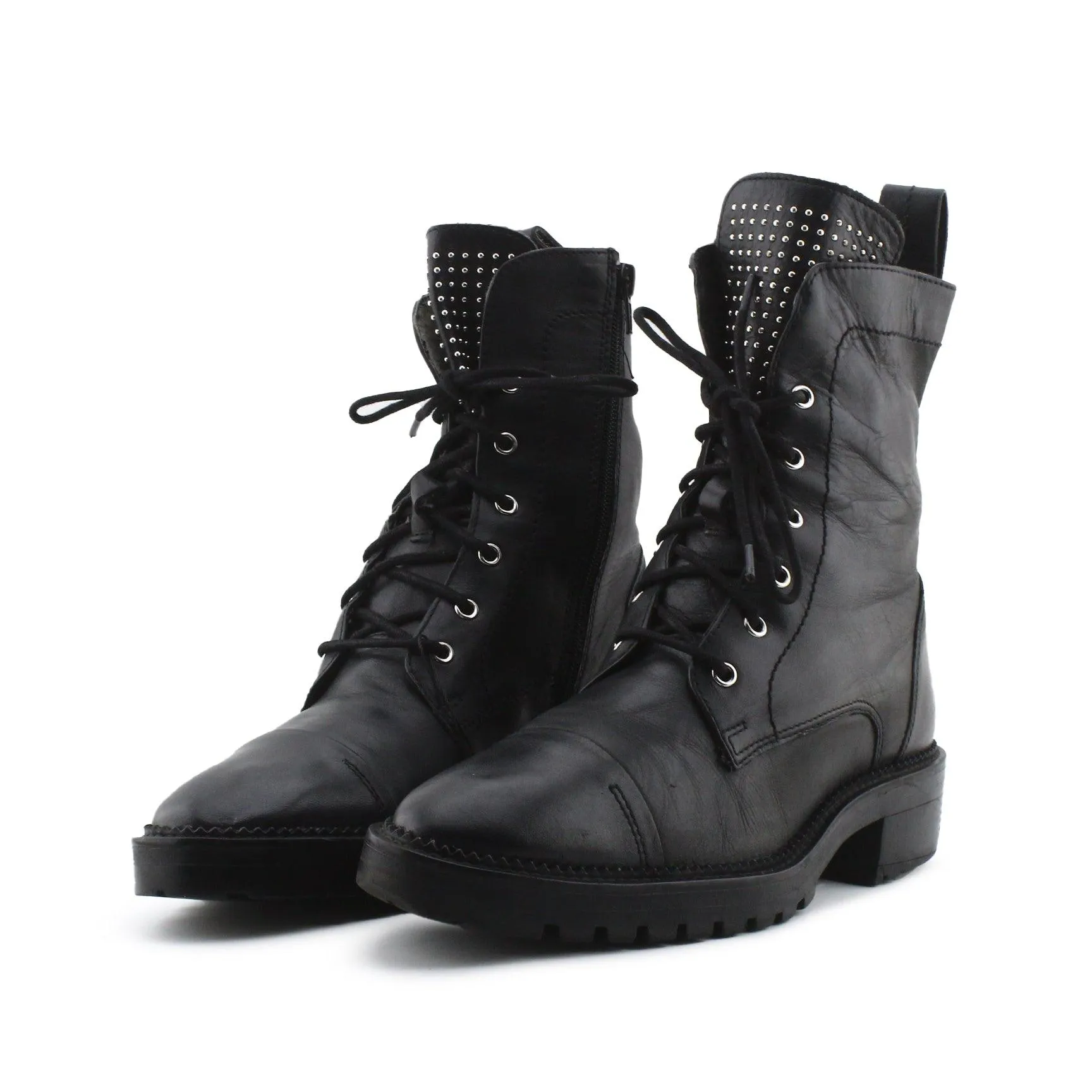 Zara Zipper Laces Ankle Boots | 100% Authentic Leather