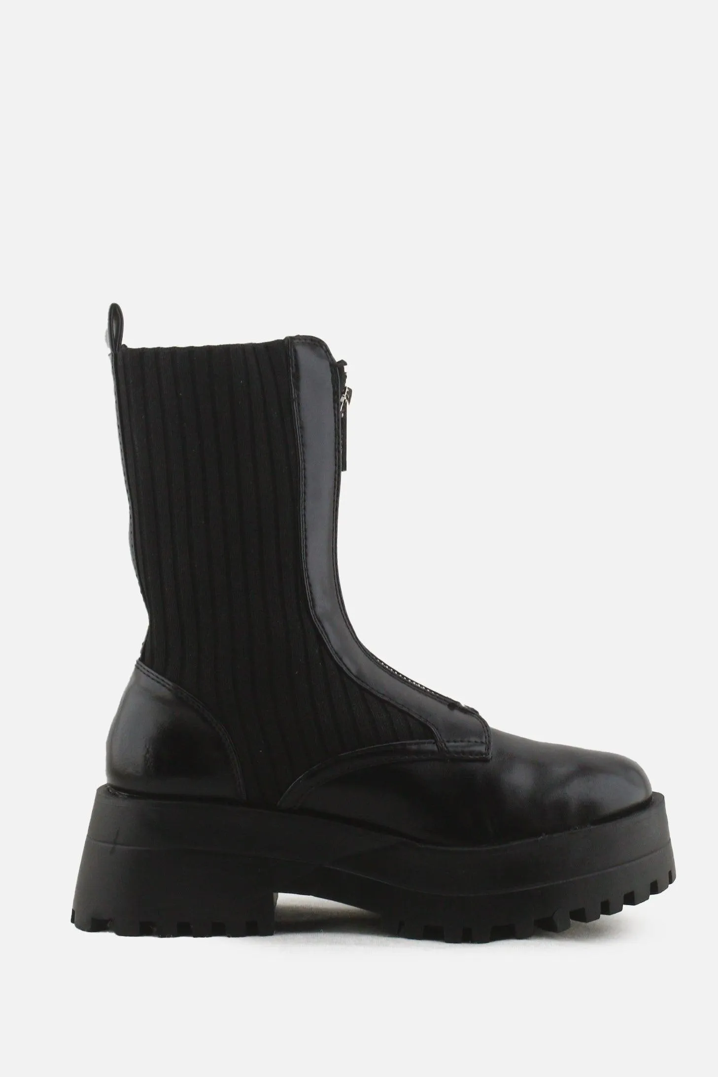 Zara Zipper Stretchable Combat Ankle Boots | 100% Authentic Leather