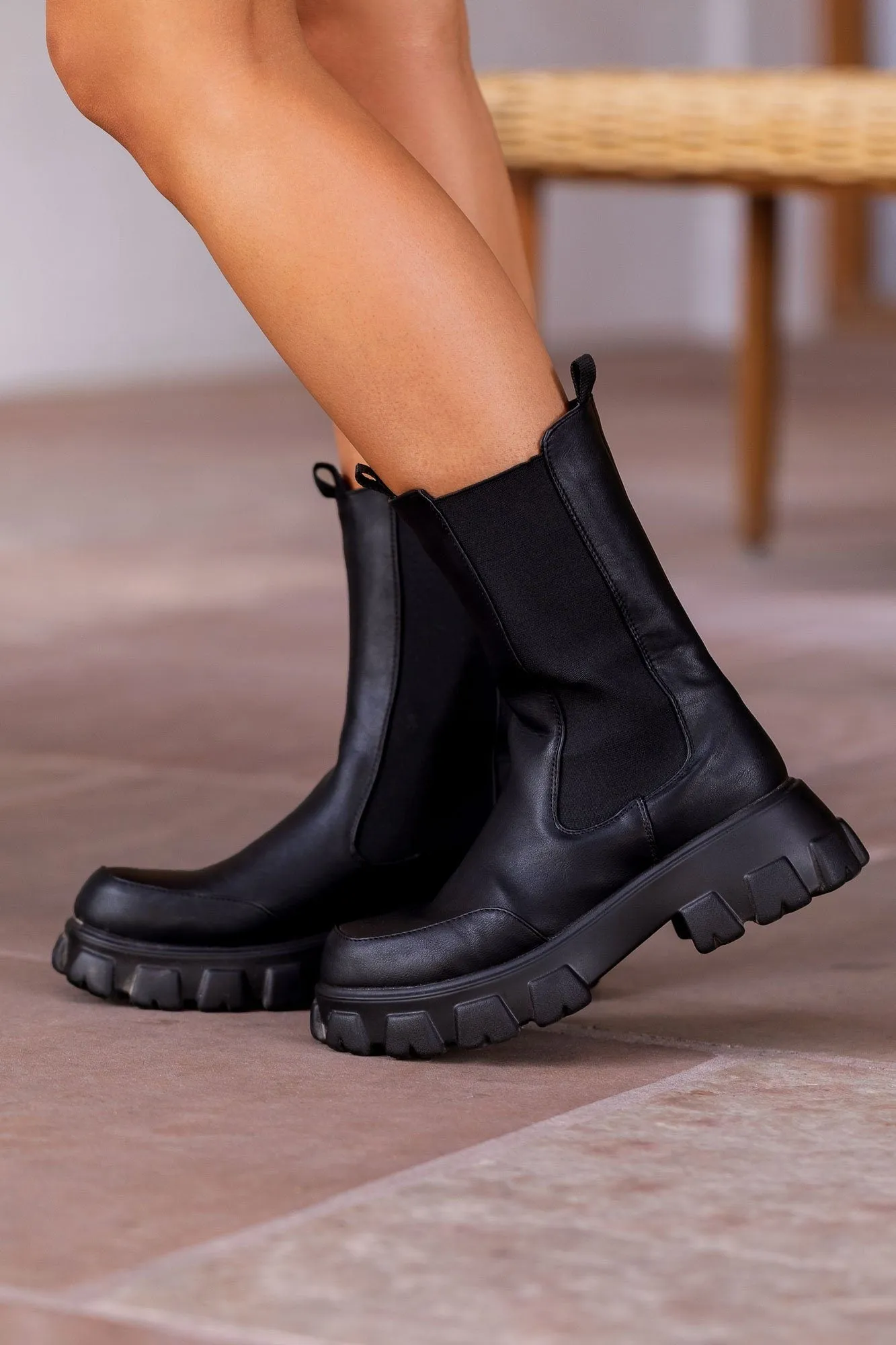 Zia Black Combat Boots