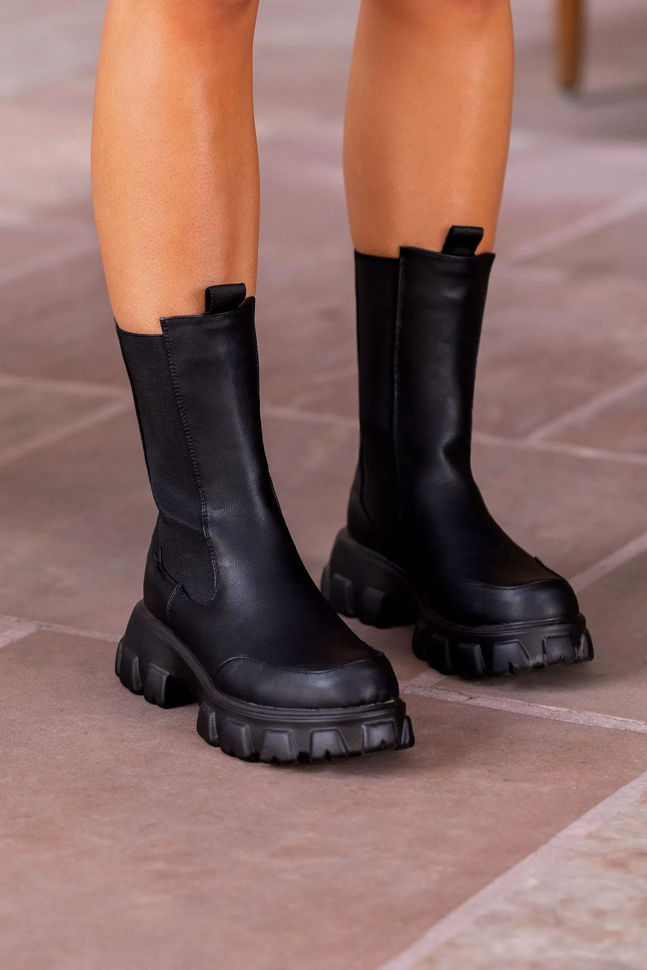 Zia Black Combat Boots